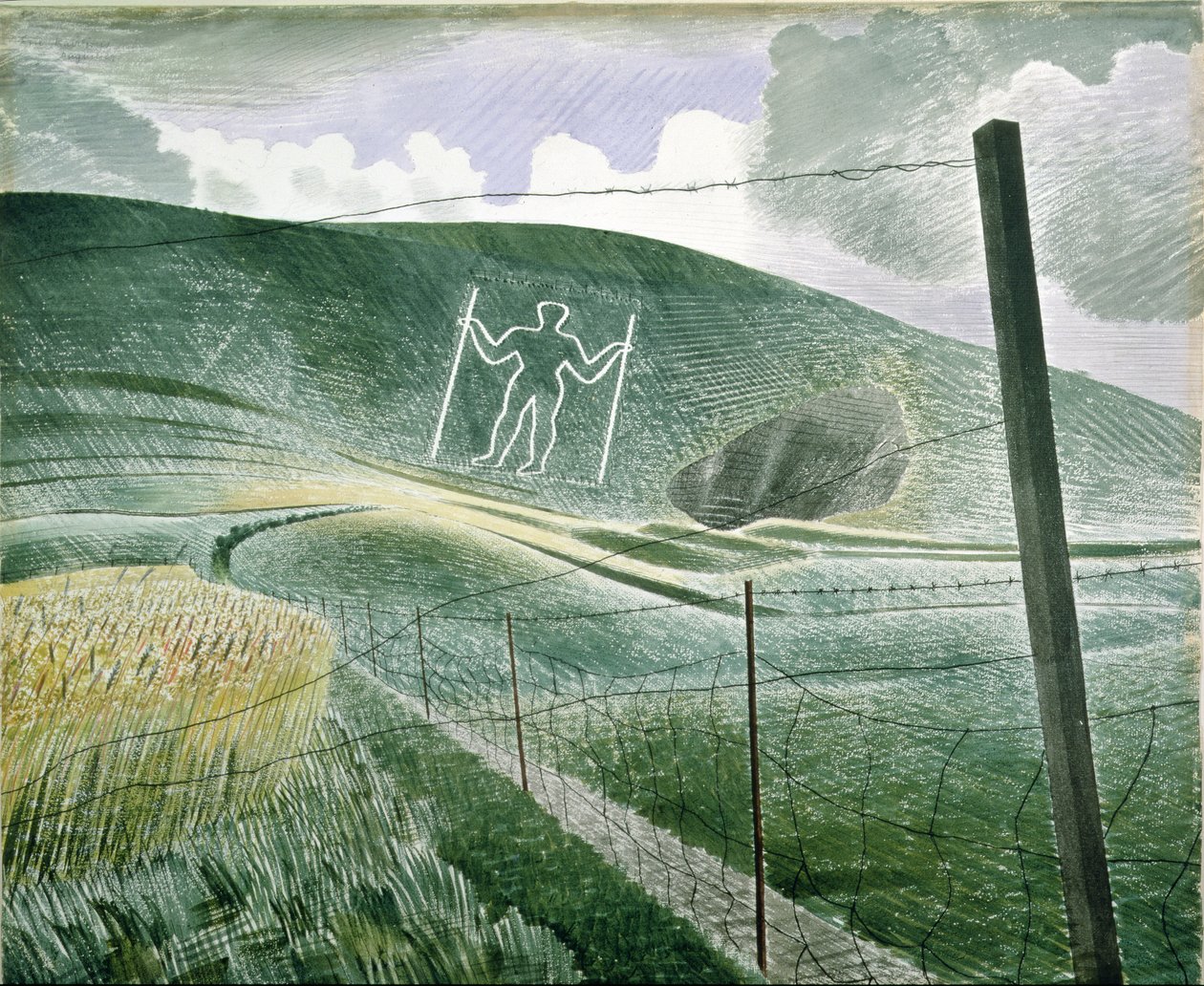 The Long Man of Wilmington eller, The Wilmington Giant, 1939 av Eric Ravilious