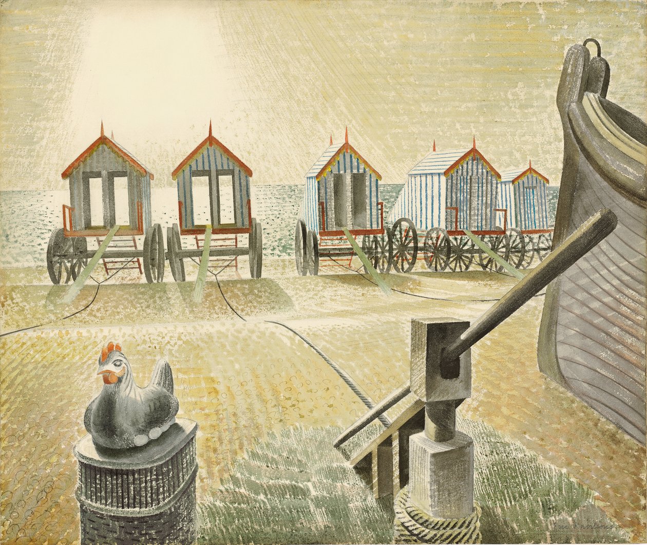 Aldeburgh badmaskiner, 1938 av Eric Ravilious