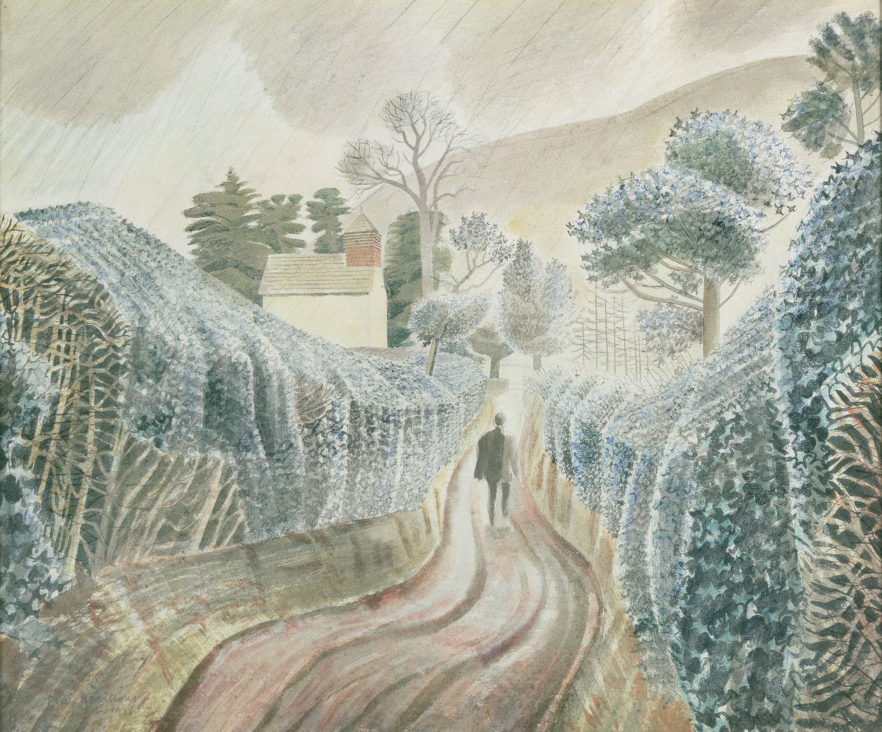 Våt eftermiddag, 1928 av Eric Ravilious
