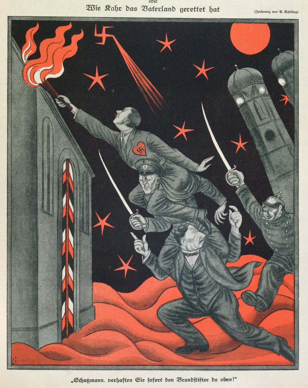 "The Progression of Hitler", illustration från Simplicissimus av Erich Schilling