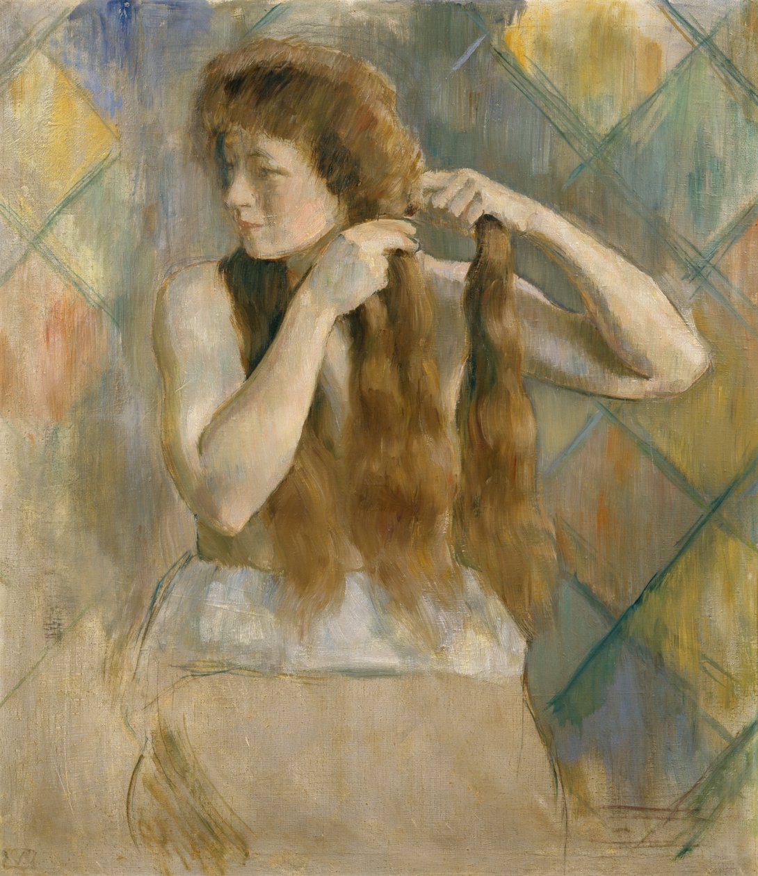 Braid The Hair (målning) av Erik Theodor Werenskiold