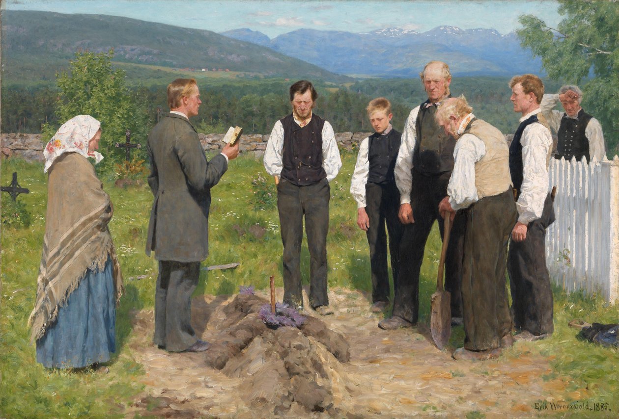 Bondebegravning av Erik Theodor Werenskiold