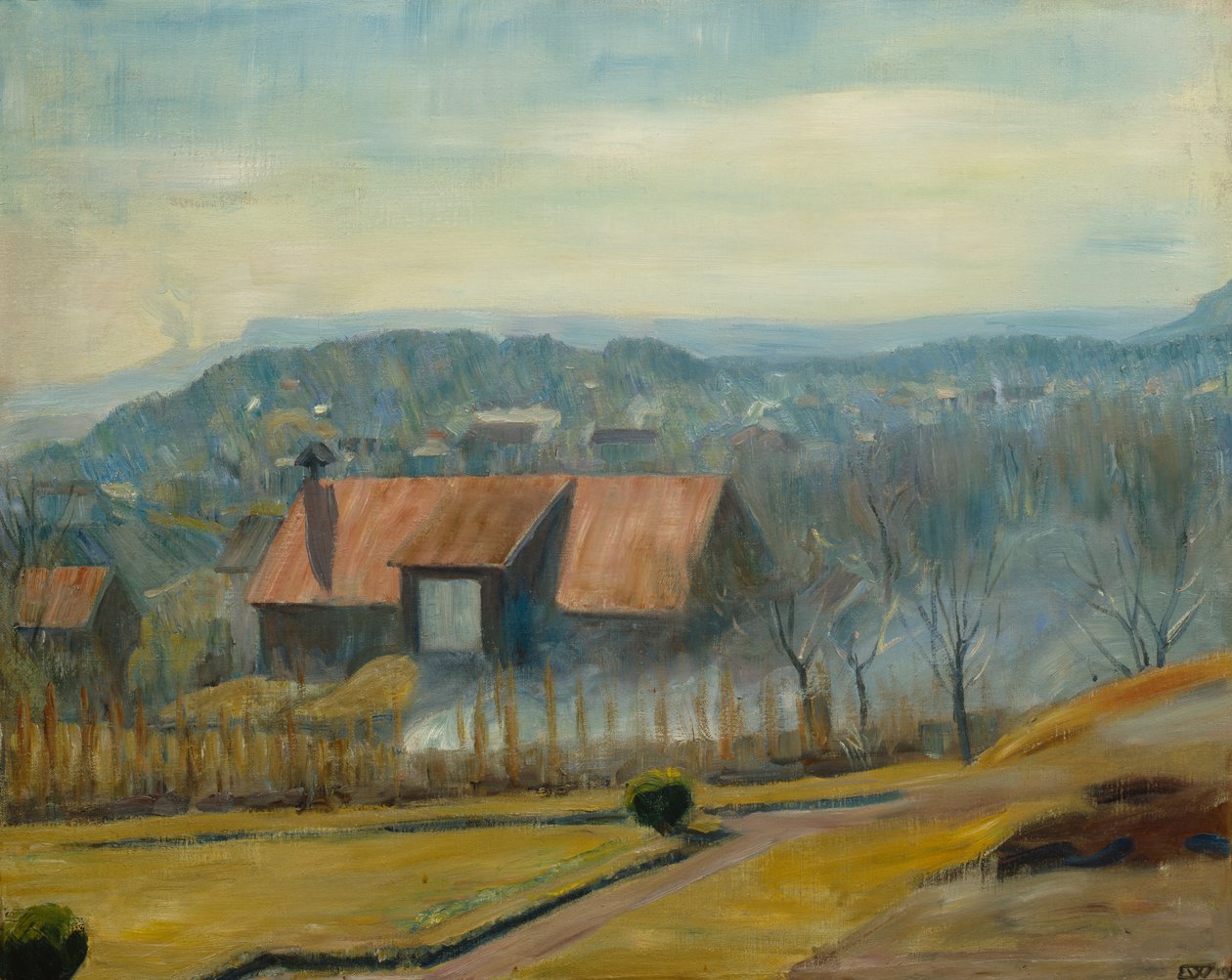 Skaugum backe. 1928 av Erik Theodor Werenskiold