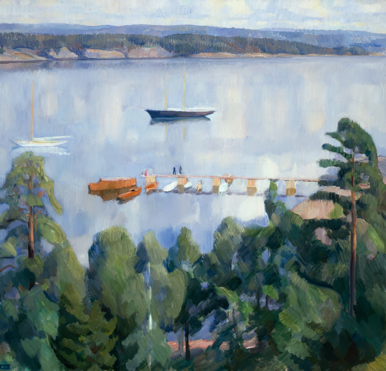 Utsikt från Lysaker mot Bygdoy av Erik Theodor Werenskiold