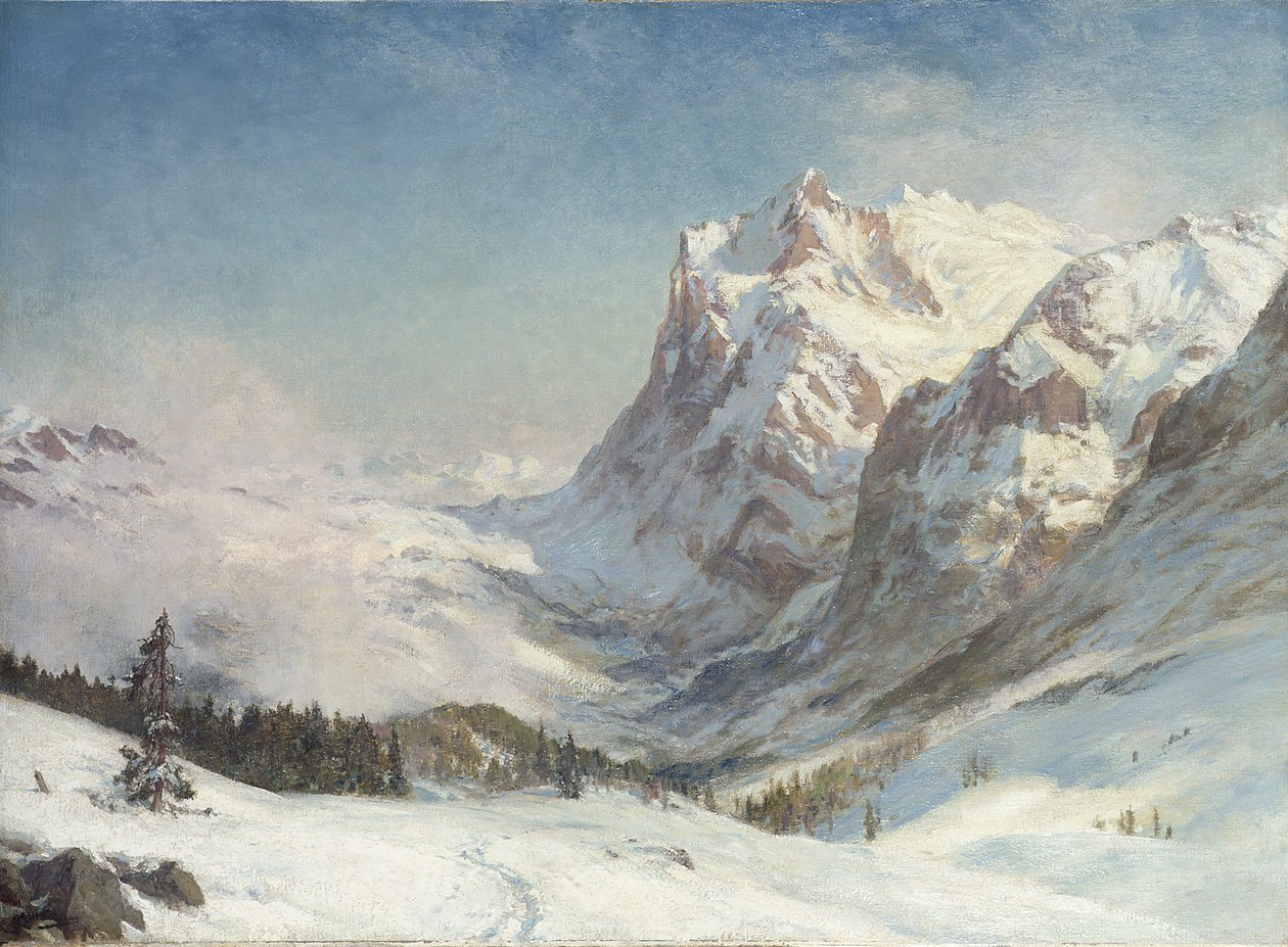 Grindelwald-dalen, vinter, 1916 av Ernest Albert Waterlow