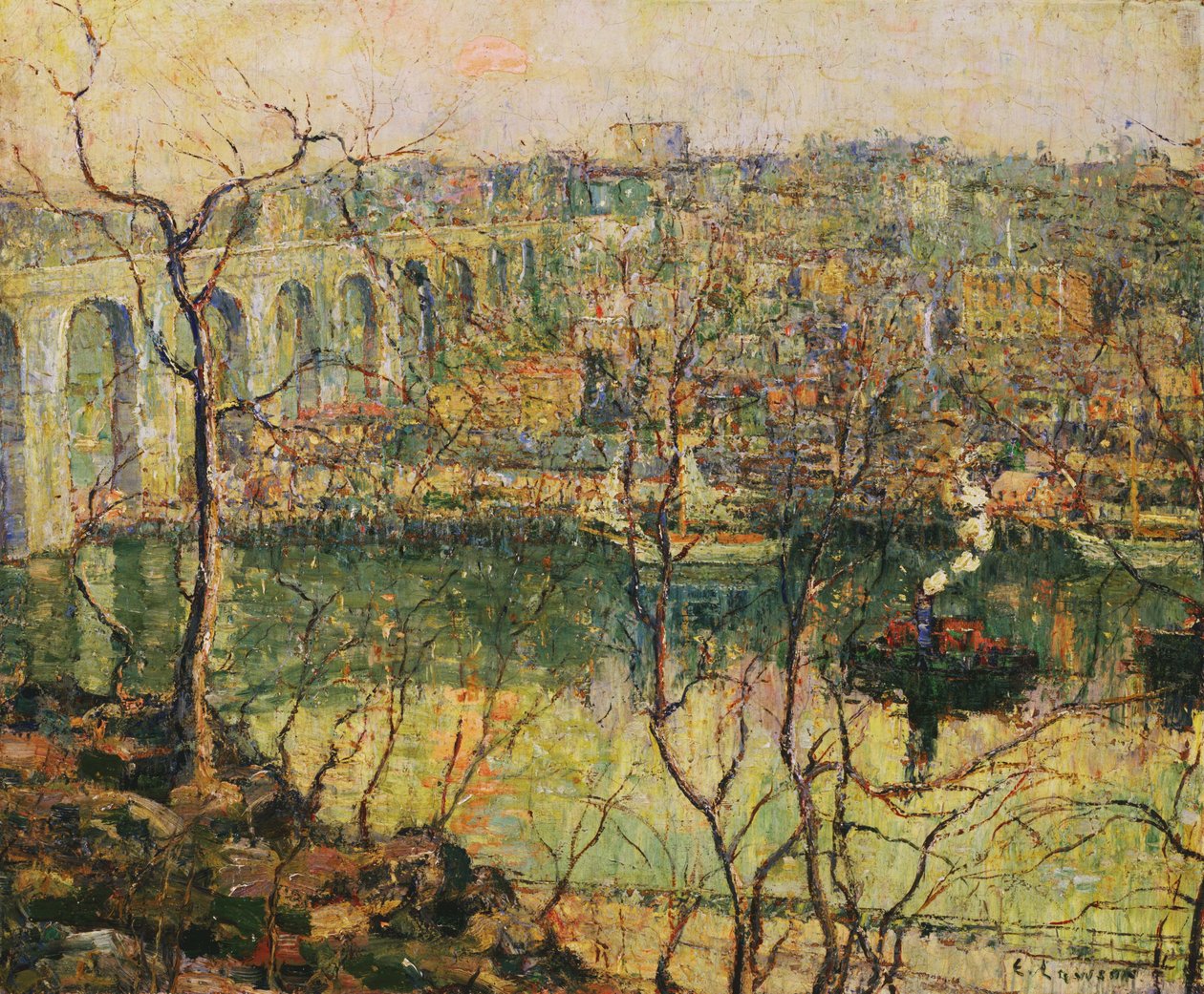 Hög bro av Ernest Lawson