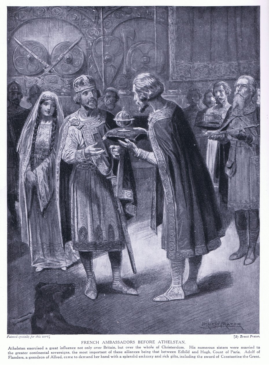 Franska ambassadörer inför Athelstan, 1920-talet av Ernest Prater