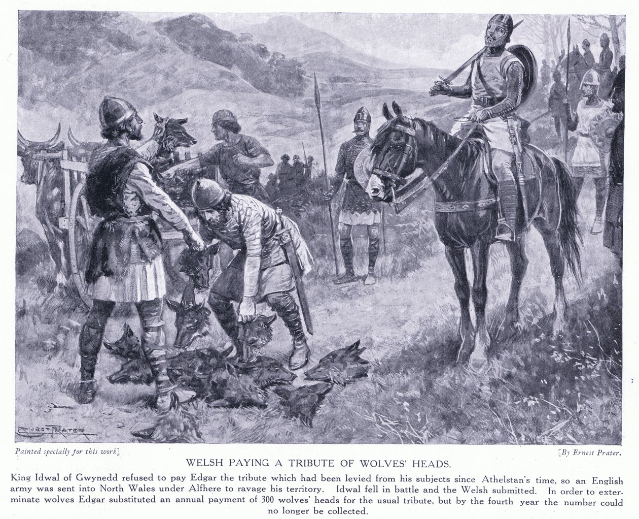 Walesare som hyllar varghuvuden, 1920-talet av Ernest Prater