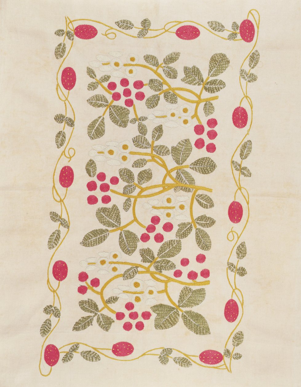 Broderi, ca 1900 (färgad ull på linne) av Ernest William Gimson