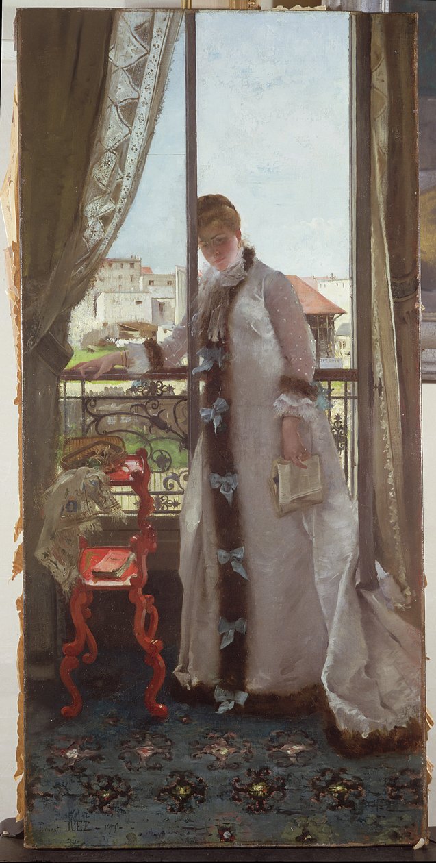 Kvinna vid ett öppet fönster, 1875 av Ernest Ange Duez