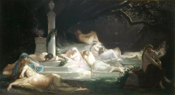 Nymfer vid graven av Adonis av Ernest Augustin Gendron