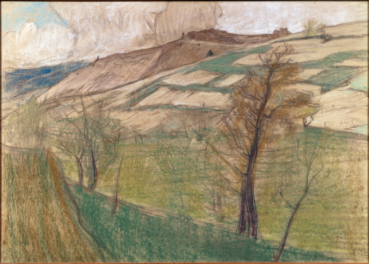 Landskap i omgivningarna runt Savièse av Ernest Bieler