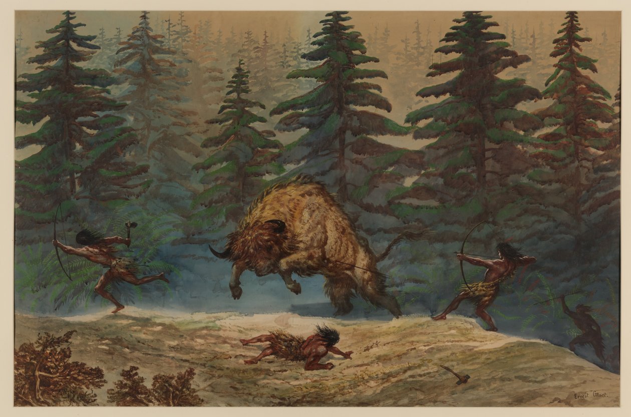 Jaga en bison, 1871 av Ernest Henry Griset