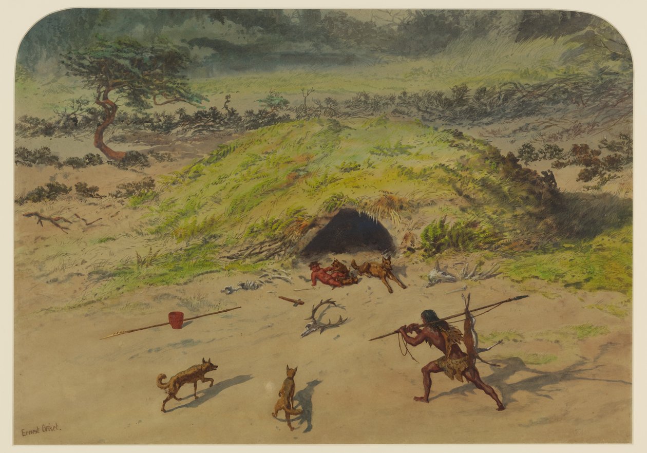 Förhistorisk scen, 1871 av Ernest Henry Griset