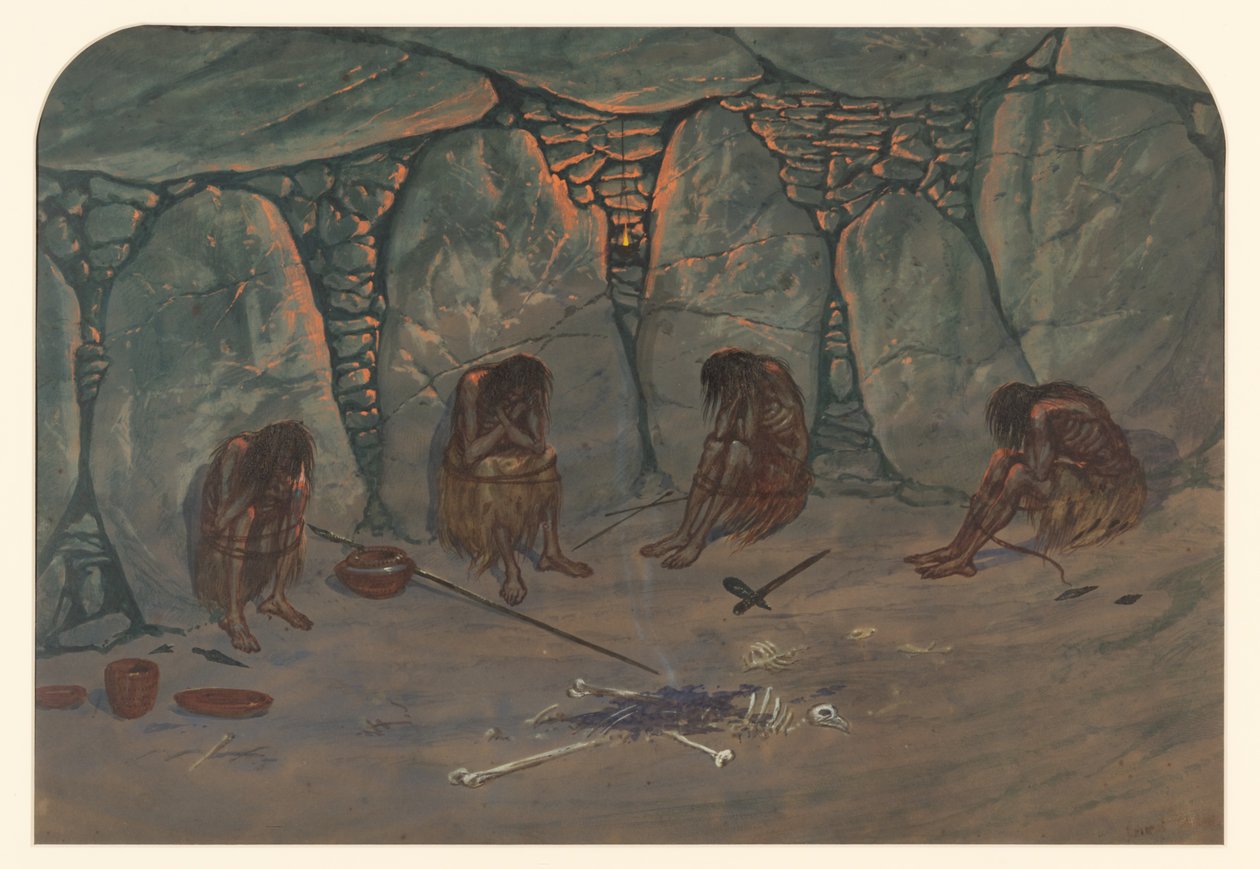 Förhistorisk scen, 1871 av Ernest Henry Griset