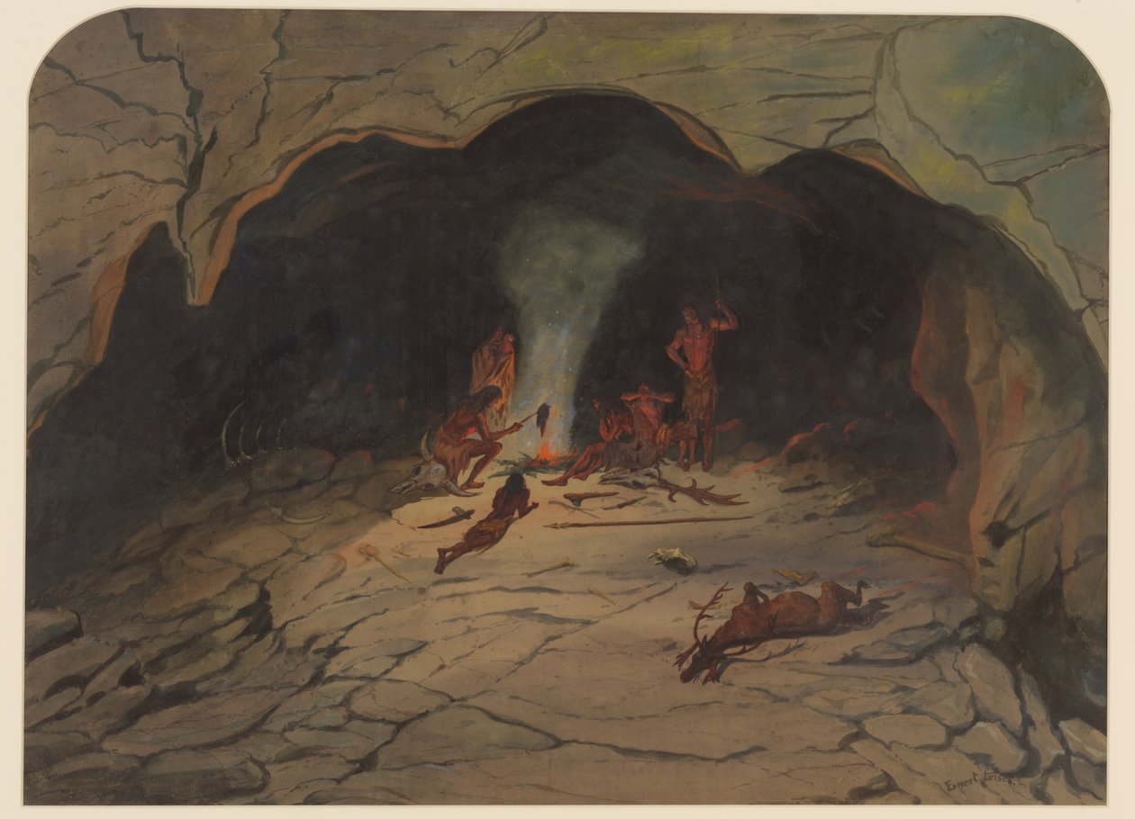 Förhistorisk scen, 1871 av Ernest Henry Griset