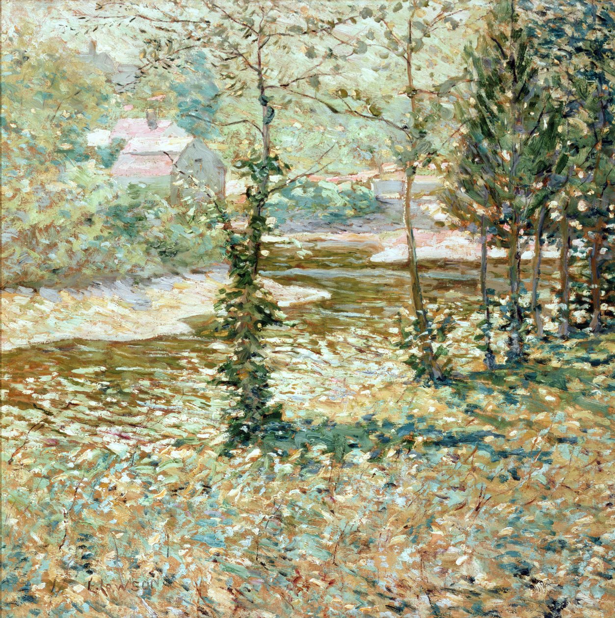 Country Scene, vinter, 1910 av Ernest Lawson