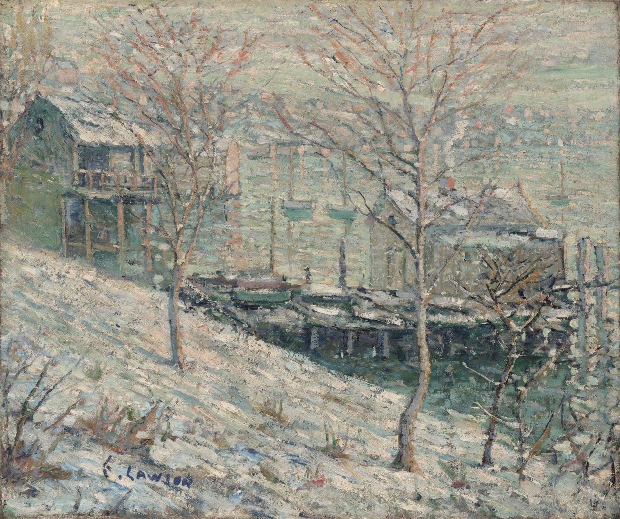 Harlem River Winter Scene, ca 1910 av Ernest Lawson