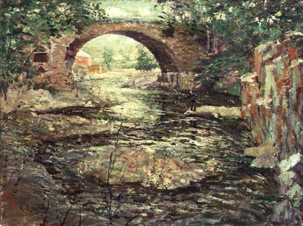 Old Stone Bridge (olja på duk) av Ernest Lawson