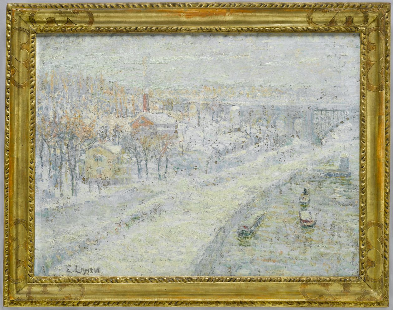Vinterlandskap - Washington Bridge, c.1907-10 av Ernest Lawson