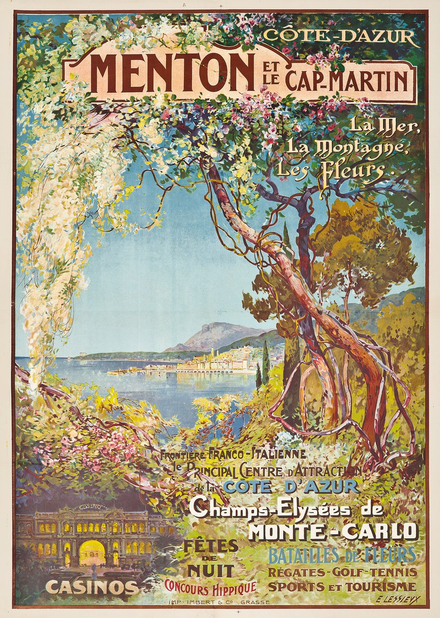 Menton och Cap-Martin, av Ernest Louis Lessieux