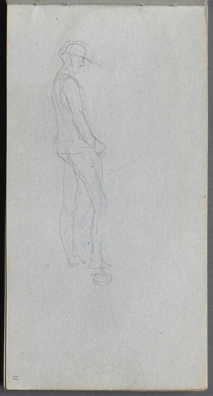 Skissbok, sidan 11: Figur i profil av Ernest Meissonier