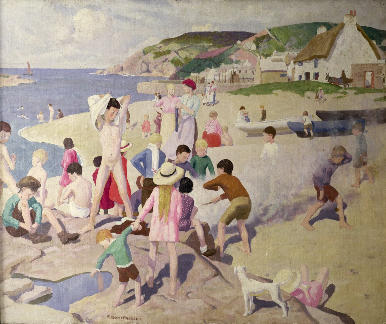 Strandscen, ca 1925 av Ernest Procter