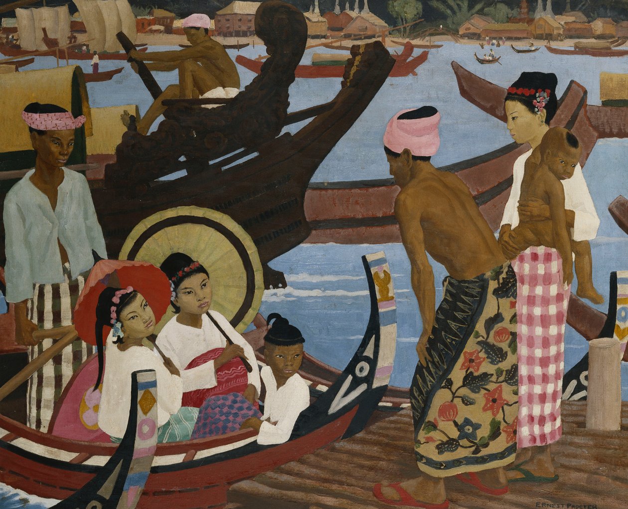 Korsar floden, Burma av Ernest Procter