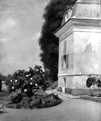 Trädgården och huset i Queue-en-Brie av Ernest Rouart
