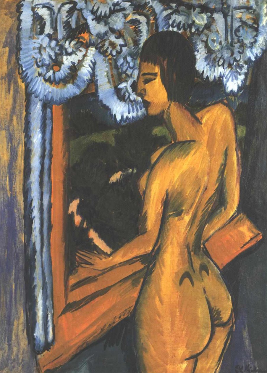 Brauner Akt am Fenster av Ernst Ludwig Kirchner