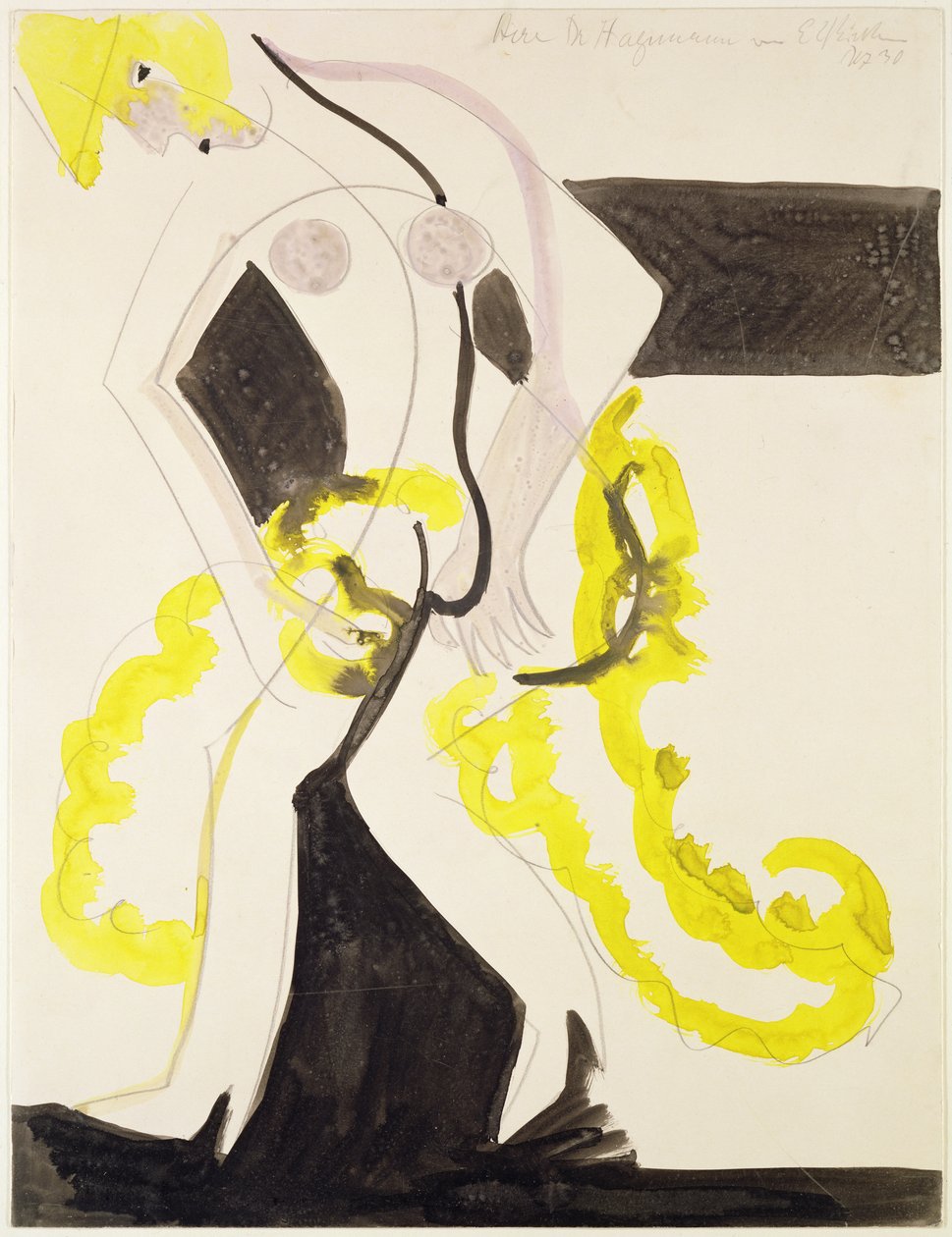Dansare med en gul sjal av Ernst Ludwig Kirchner
