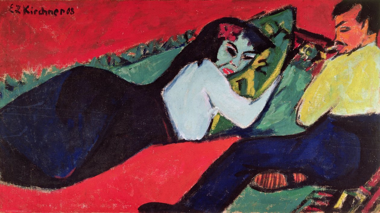Liggande kvinna av Ernst Ludwig Kirchner