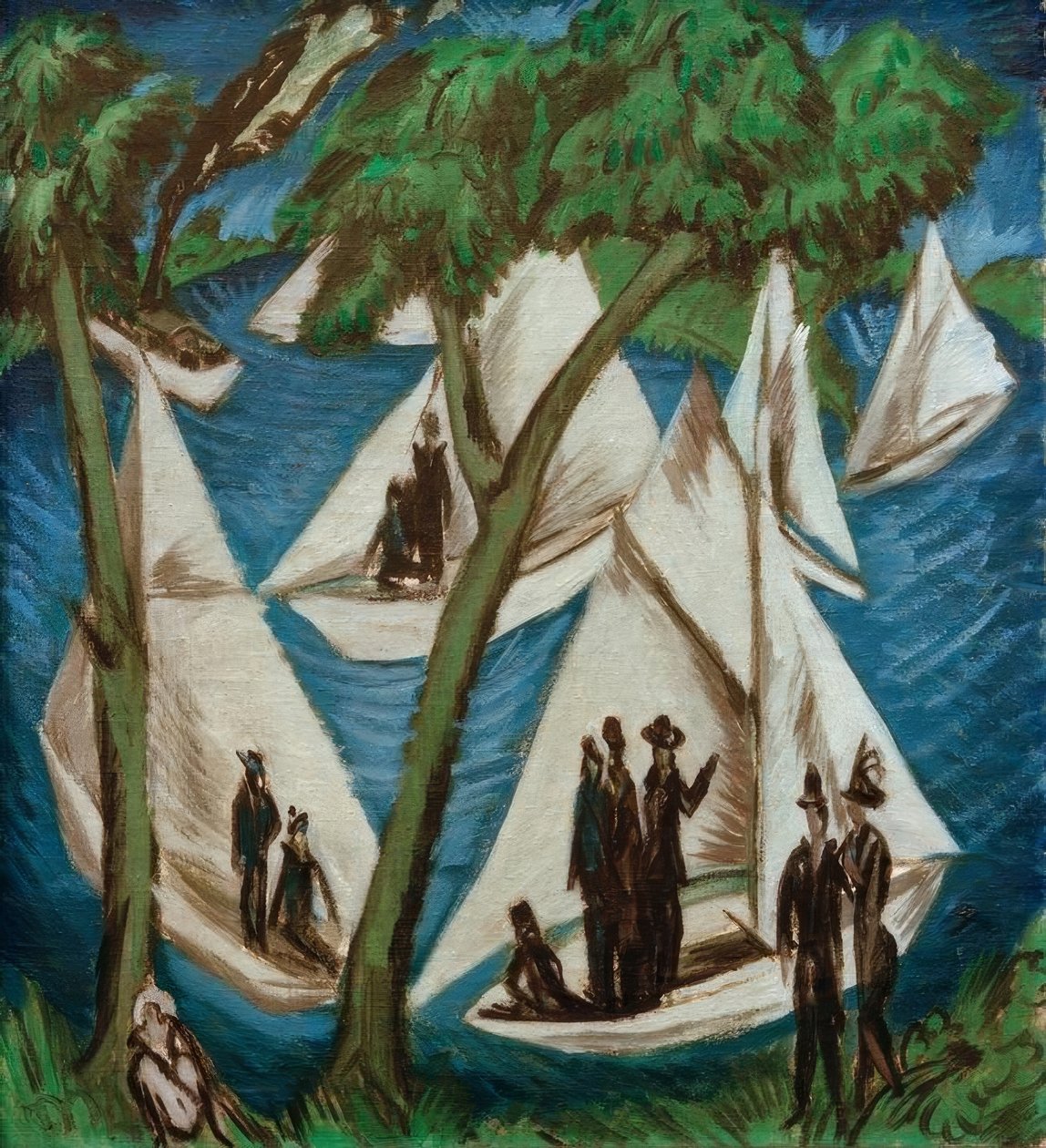 Segelbåtar nära Grünau av Ernst Ludwig Kirchner