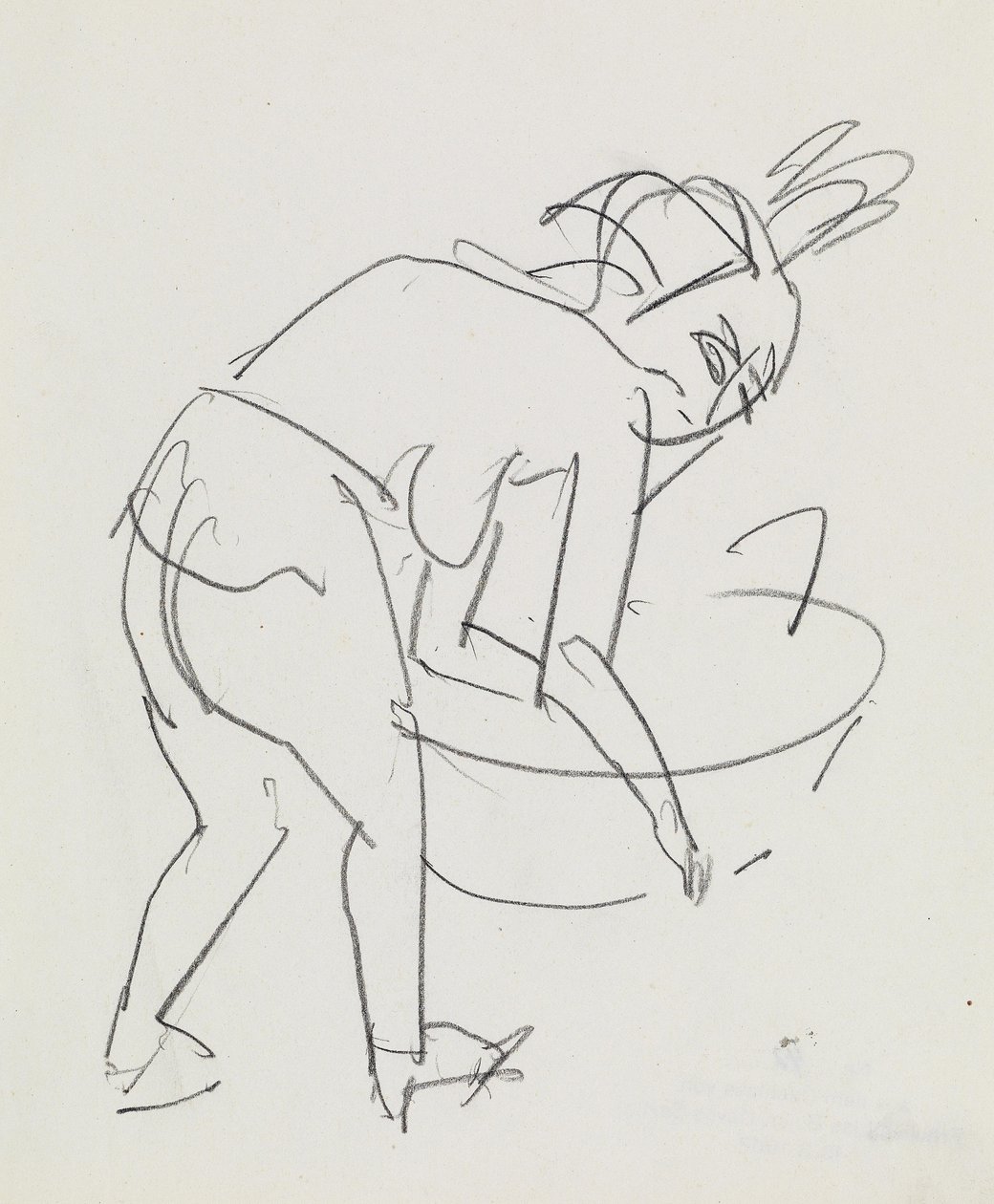Tvättande kvinna av Ernst Ludwig Kirchner