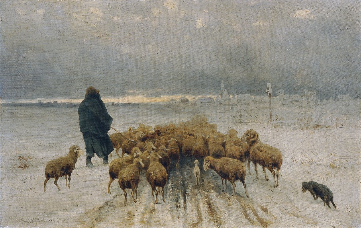 Återvändande fårflock av Ernst Adolph Meissner