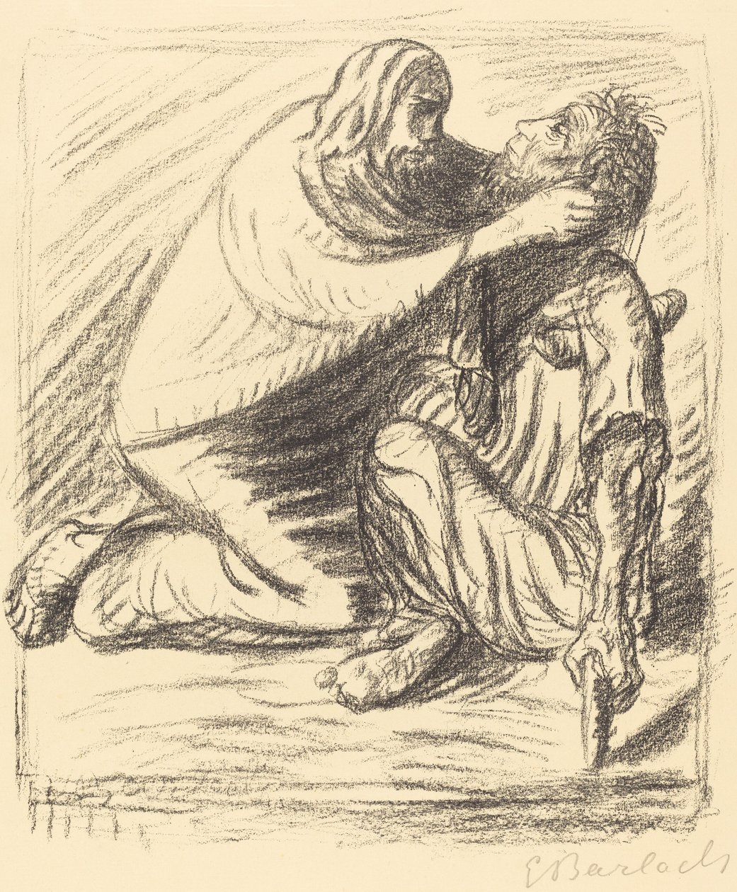 Välsignade är de barmhärtige, publicerad 1916. av Ernst Barlach