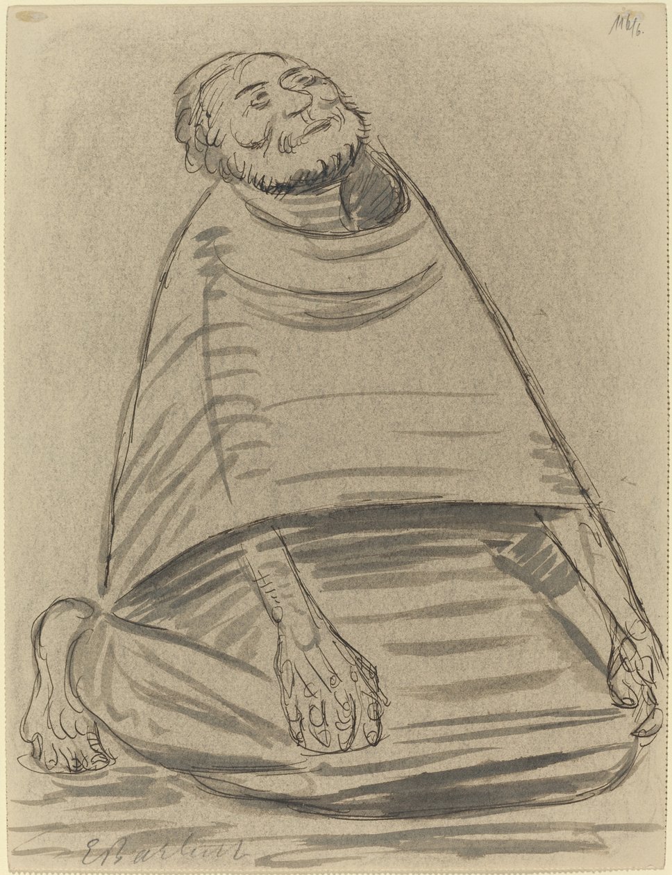 Man på knä, 1916. av Ernst Barlach