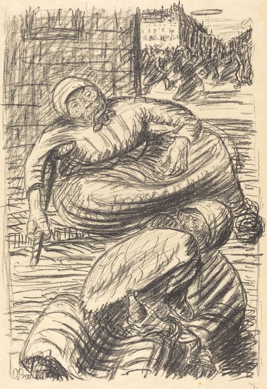 Street i Warszawa, publicerad 1915. av Ernst Barlach