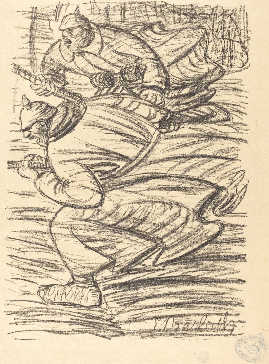 The Assault, publicerad 1915. av Ernst Barlach