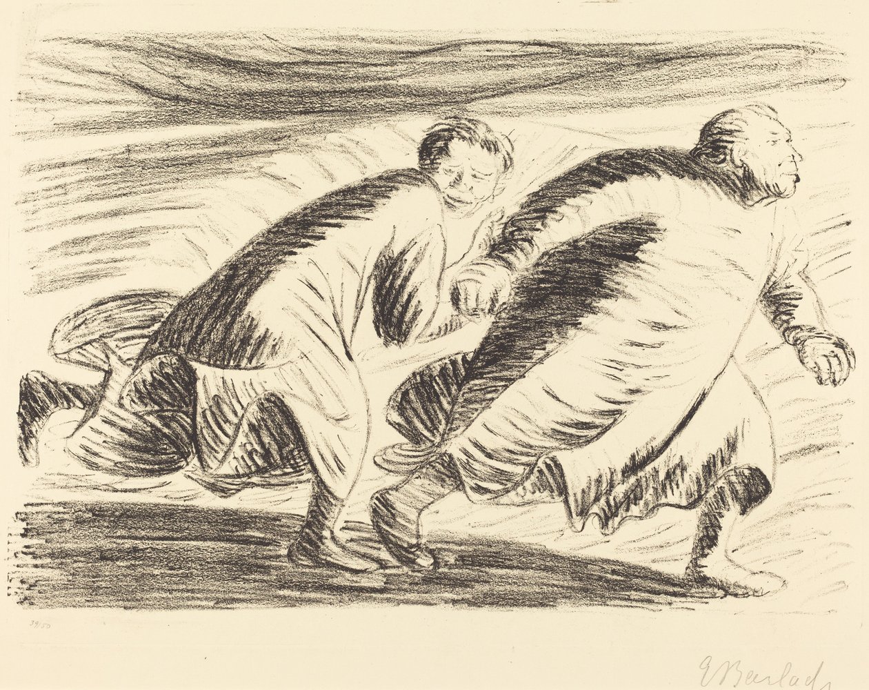 De flyktingar, 19161917. av Ernst Barlach