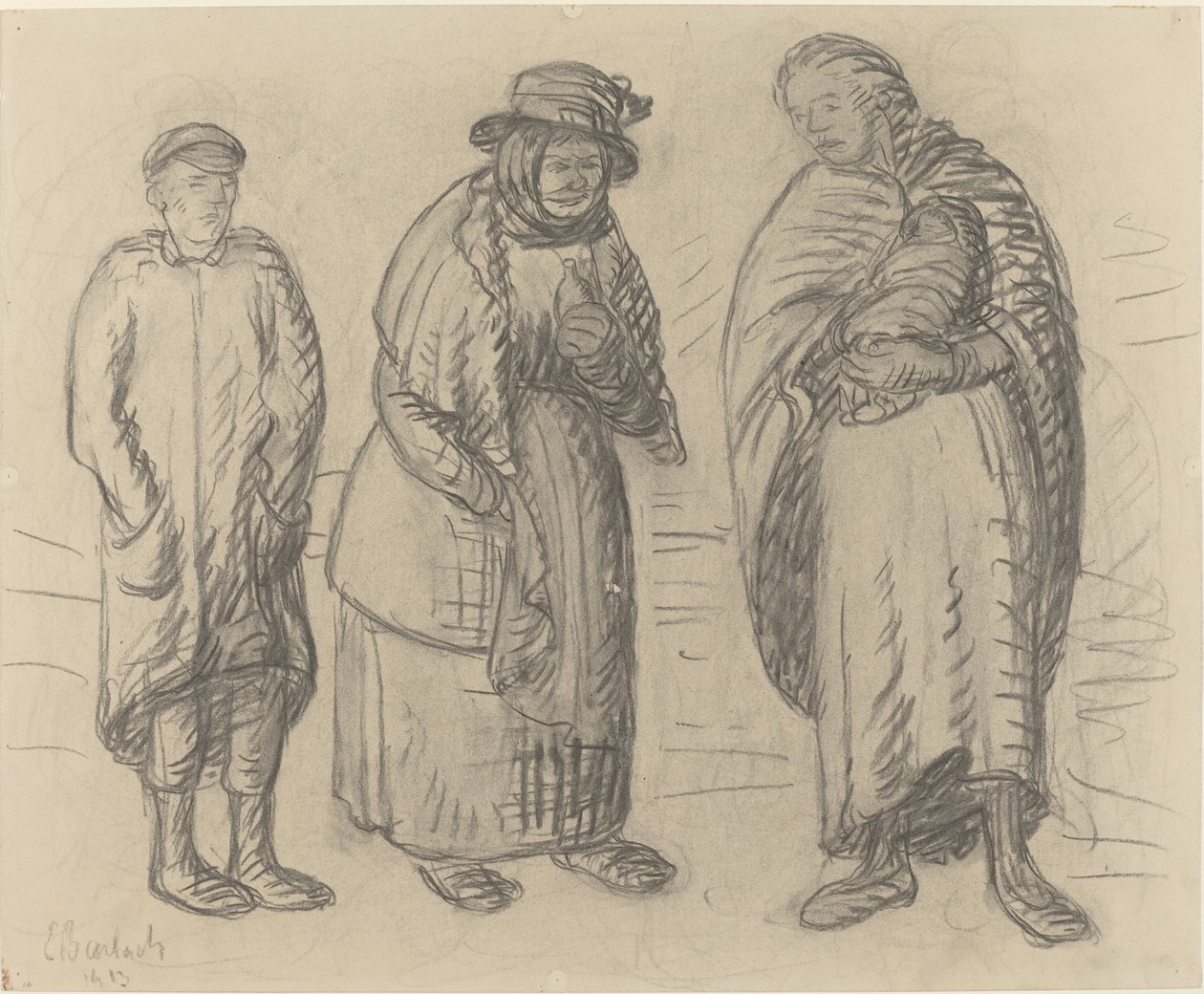 Tre figurer, 1913. av Ernst Barlach