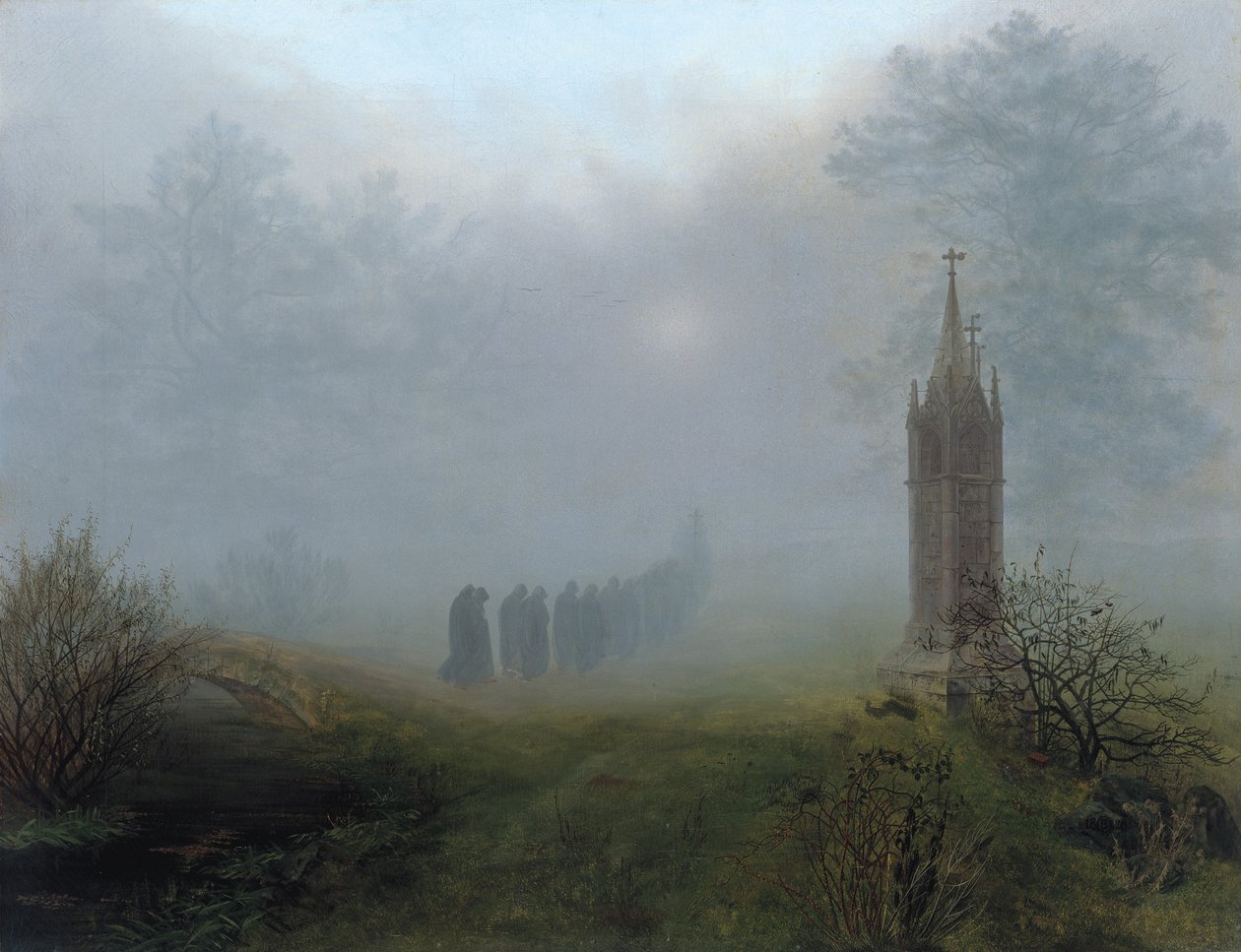 Procession i dimman, 1828 av Ernst Ferdinand Oehme