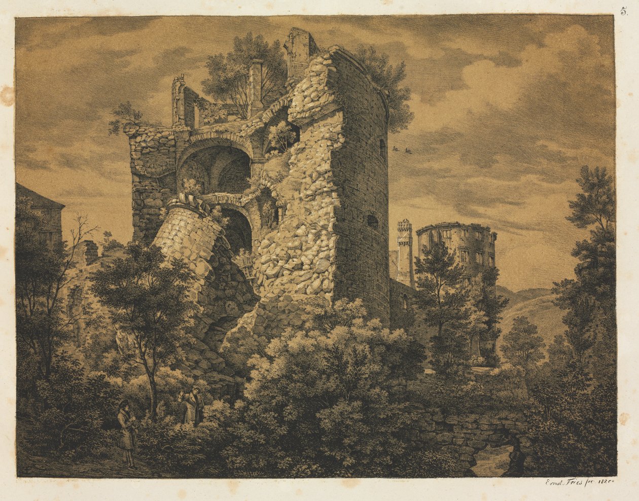 Sex utsikter över Heidelbergs slott: Tower av Ernst Fries