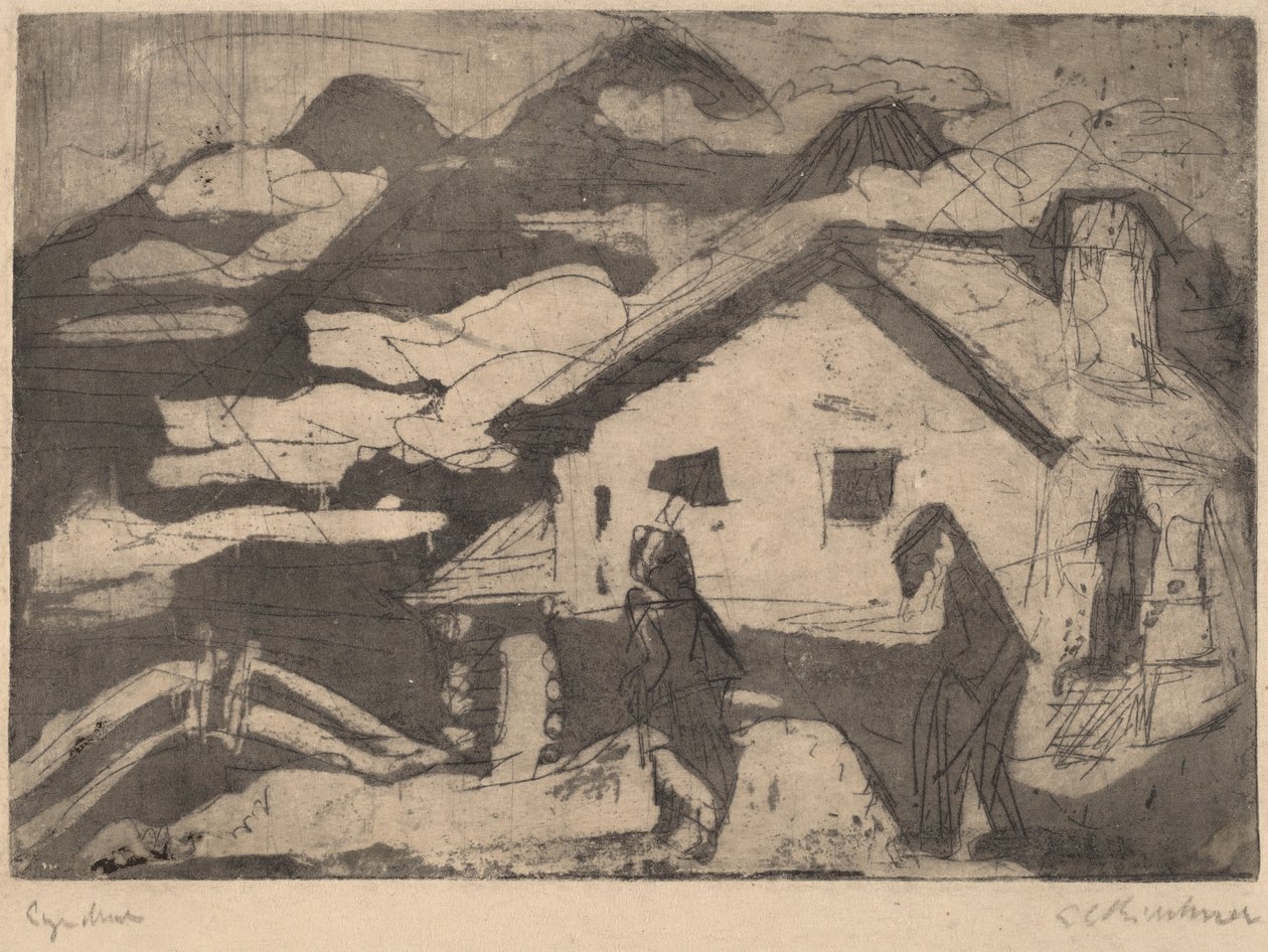 Alphyddor i dimma, 1920. av Ernst Ludwig Kirchner