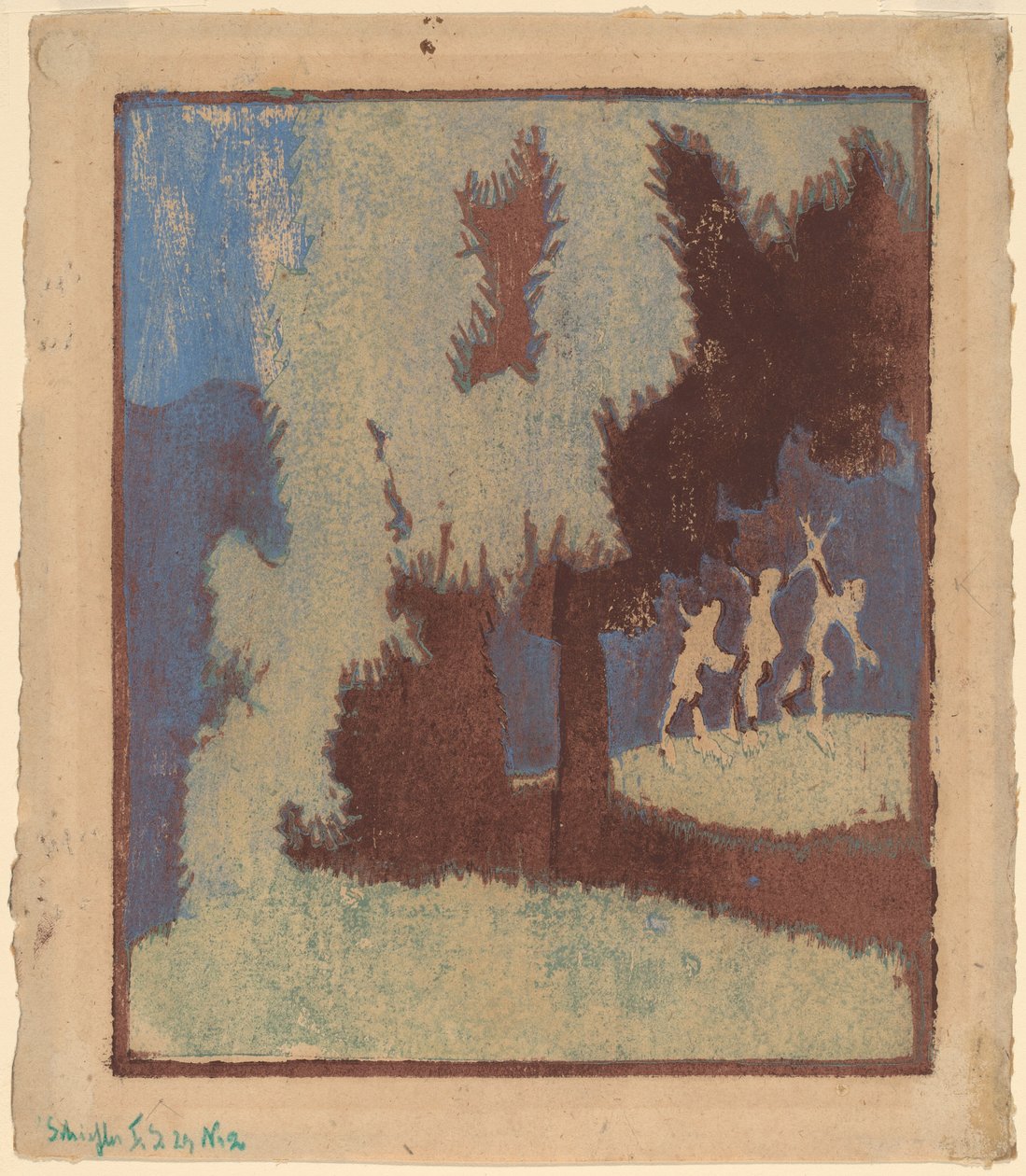Kastanjeträd i månsken, 1904. av Ernst Ludwig Kirchner