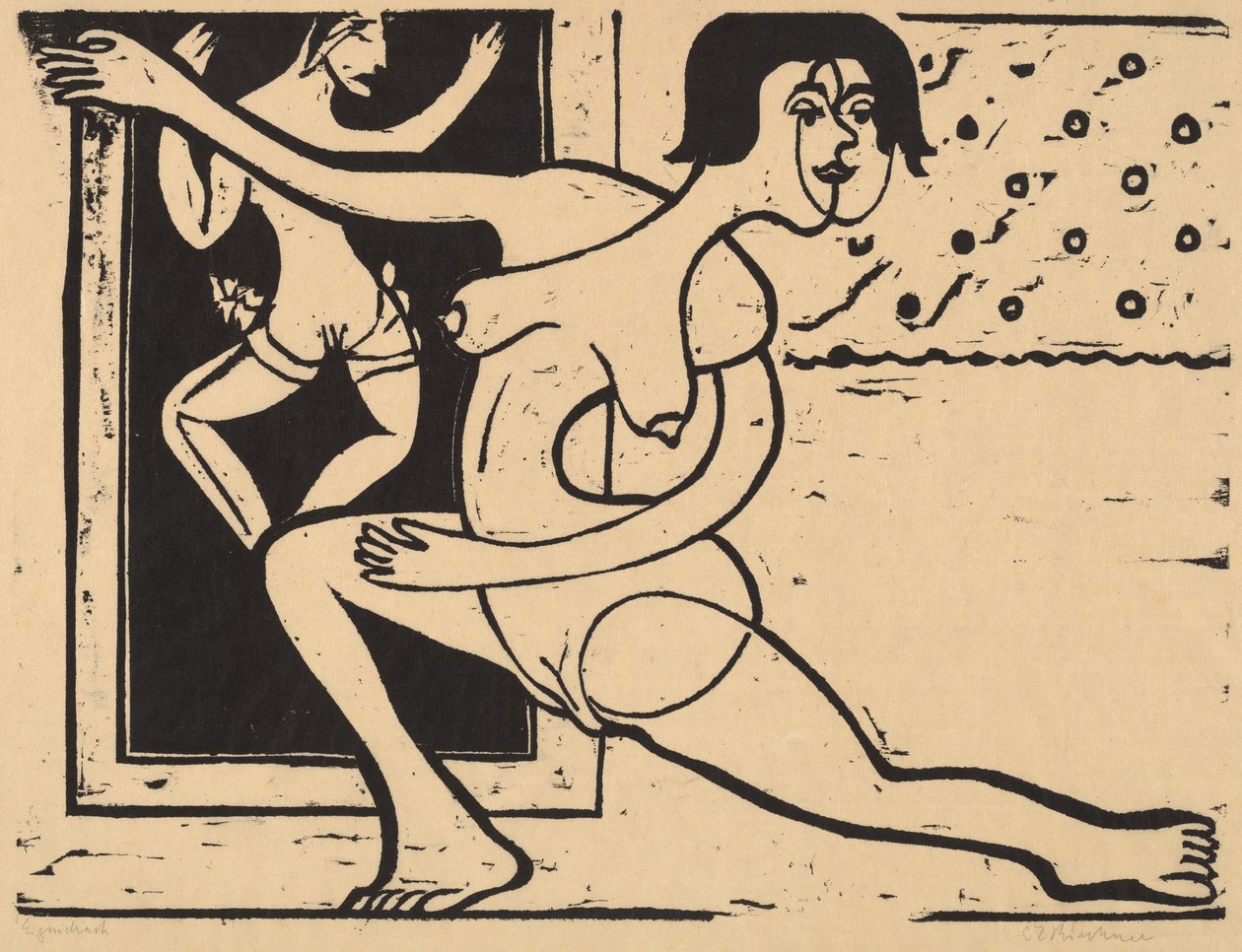 Dansarpraktiserande, 1934. av Ernst Ludwig Kirchner