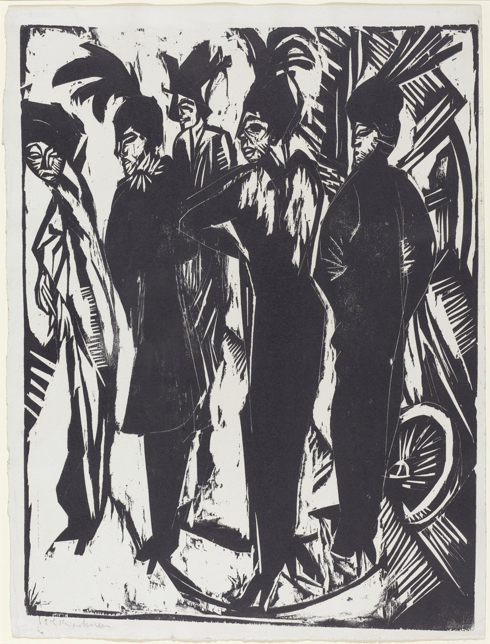 Fem kvinnor på gatan, 1914. av Ernst Ludwig Kirchner