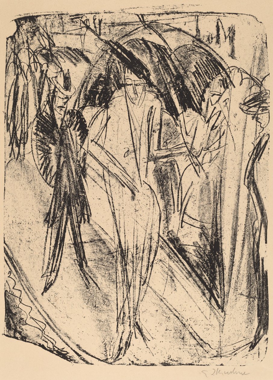 Lady in the Rain, 1914. av Ernst Ludwig Kirchner