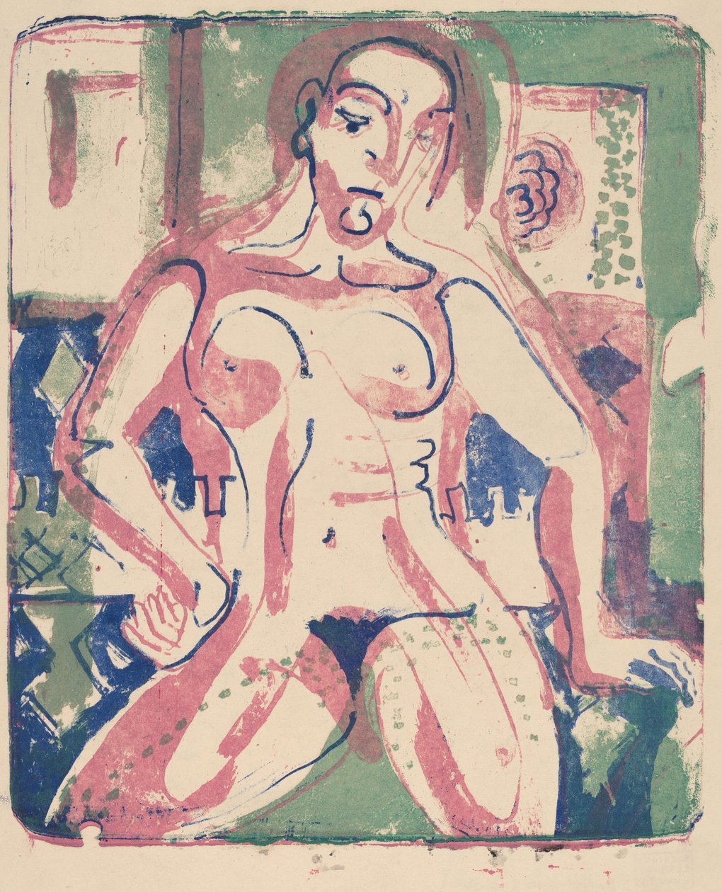 Naken kvinna, 1927. av Ernst Ludwig Kirchner