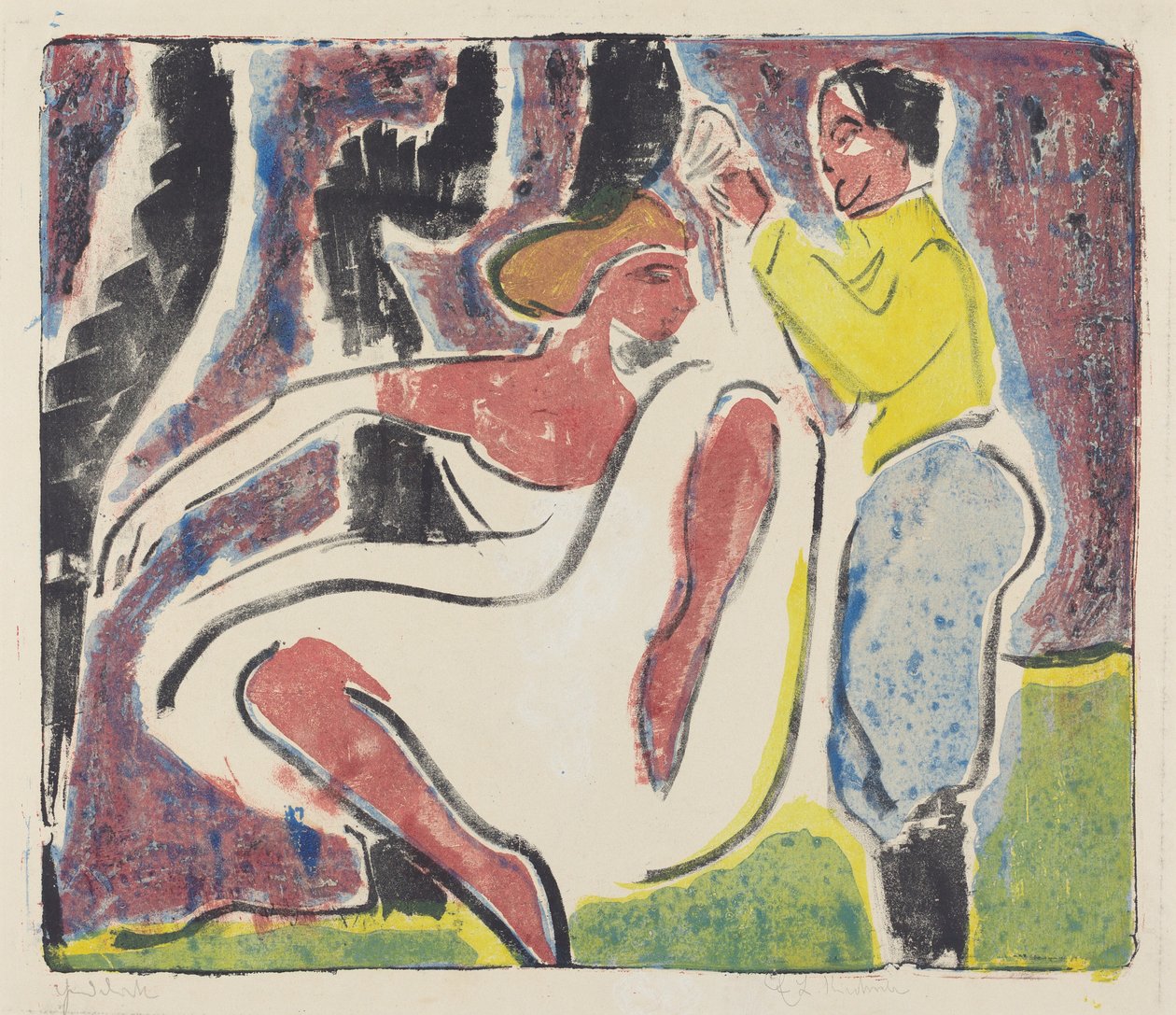 Ryska dansare, 1909. av Ernst Ludwig Kirchner